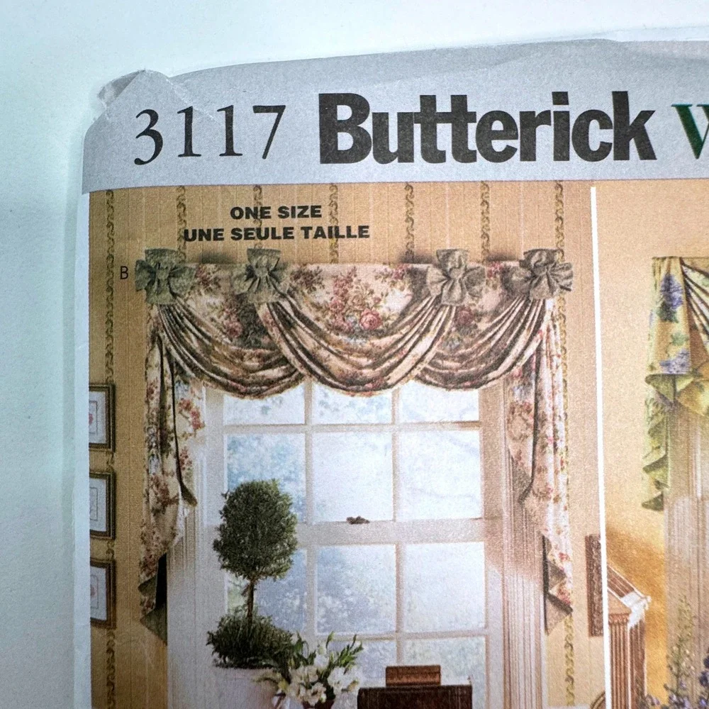 BUTTERICK 3117 Waverly Valance Window Treatment Home Decor Uncut Sewing Pattern